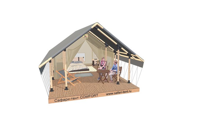 Safari-tent COMFORT Сафари-тент для глэмпинга 3D Model