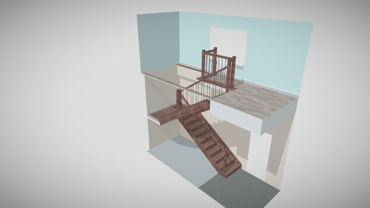 N Shaped Staircase 3D Model