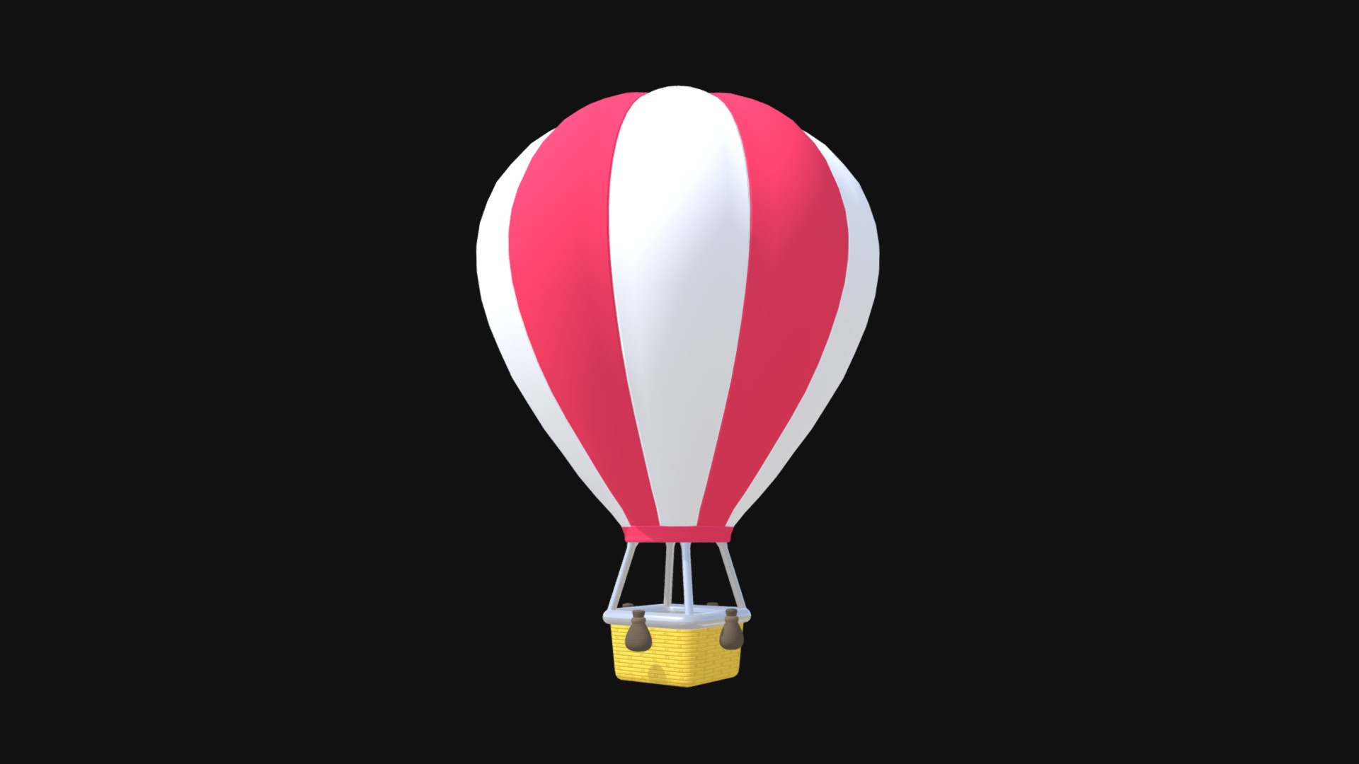 3D model Hot Air Balloon Toy - This is a 3D model of the Hot Air Balloon Toy. The 3D model is about a red and white balloon.
