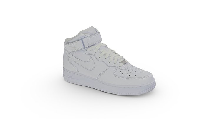 Nike Air Force 1 White Right Shoe 3D Model