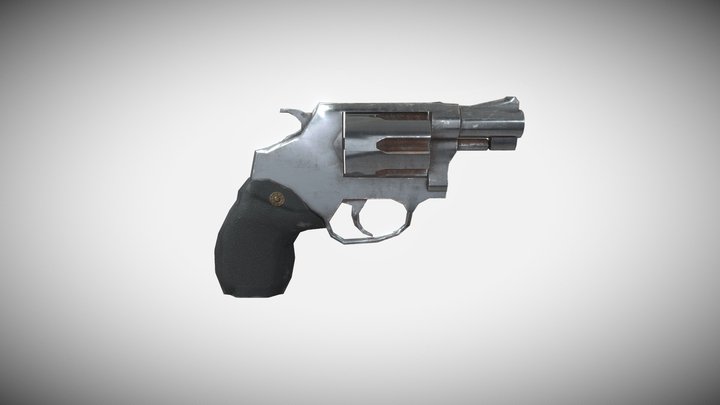 Rusty short barrel revolver 3D Model
