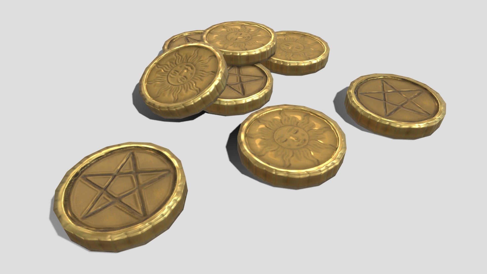 Coins - Buy Royalty Free 3D model by enyagerber [ea57656] - Sketchfab Store