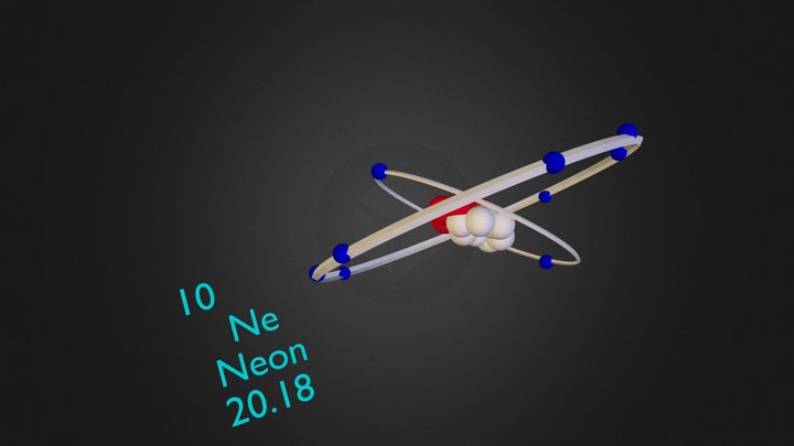 Neon Atom 3D Model