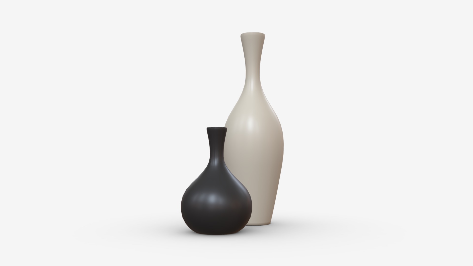 3D model Decorative vase 02 - This is a 3D model of the Decorative vase 02. The 3D model is about a black and white vase.