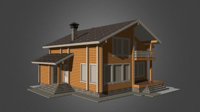 Дом 10 на 10 3D Model