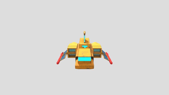 Stylized Cargo Spaceship 3D Model