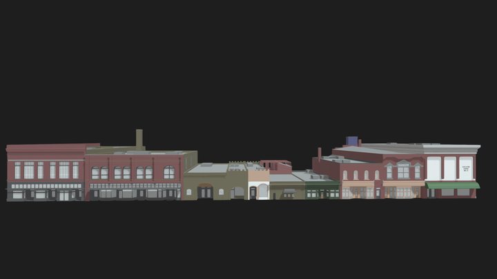 Bozeman Montana Downtown Strip 1 - Context Model 3D Model