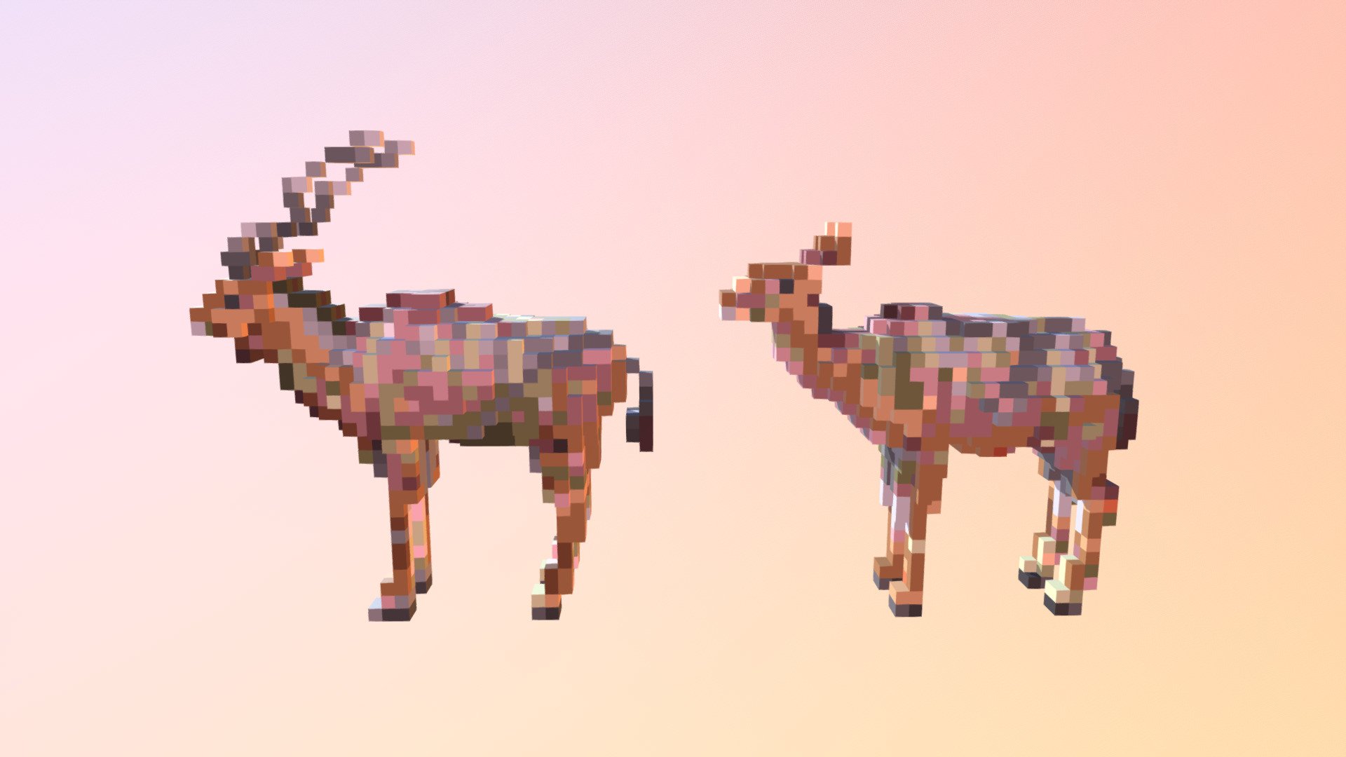 Greater Kudu Voxel (Male and Female)
