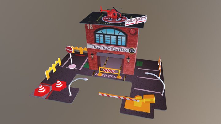 Fire Station Toy 3D Model