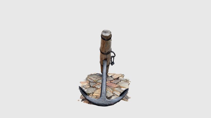 Old ship anchor 3D Model