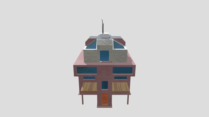 Brutalist Building 3D Model