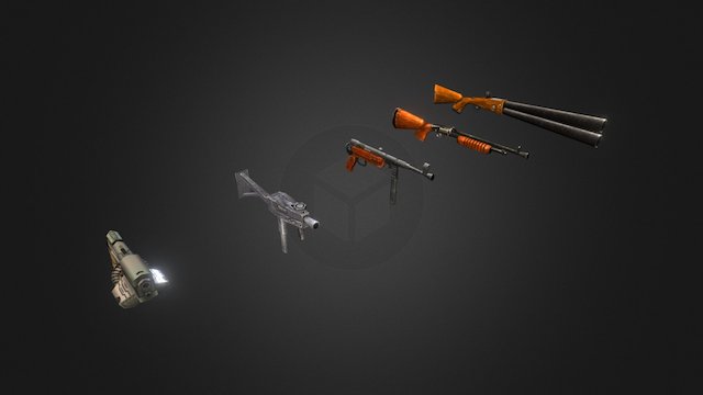 Cartoon Weapons 1 3D Model