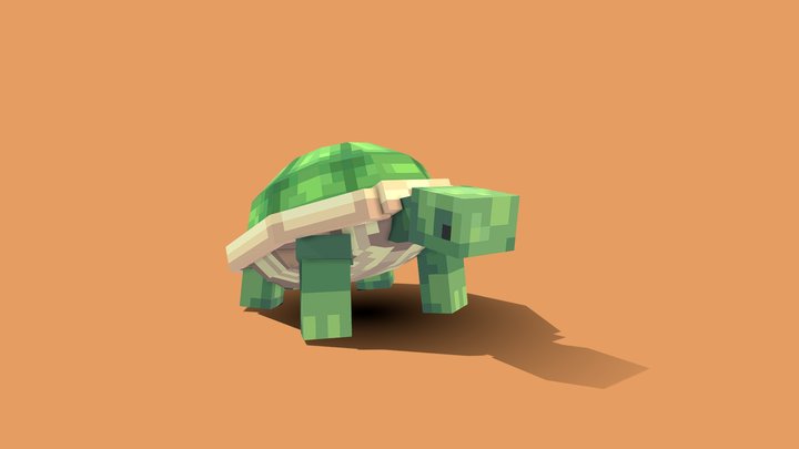 Lowpoly Cute Turtle Animated 3D Model