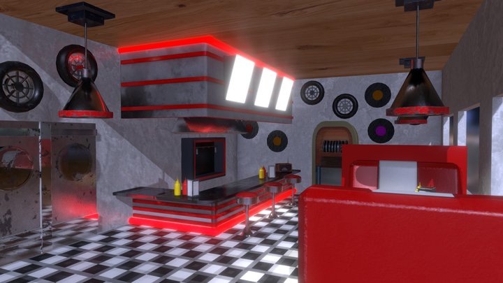 Remake of my American Diner 3D scene 3D Model