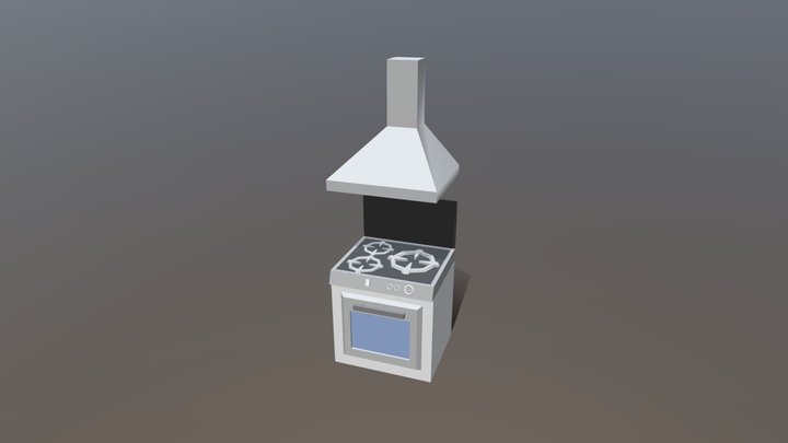 Gas Oven - Low poly 3D Model