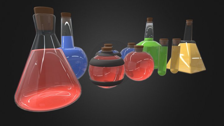 Realistic potions 3D Model