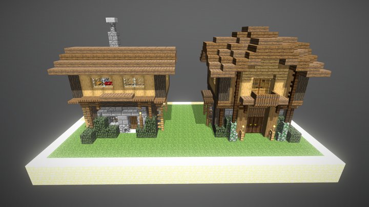MC 1.13 Houses 3D Model