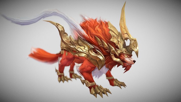 Lowpoly monster fox boss 3D Model