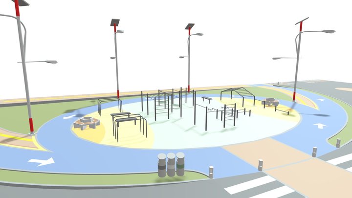 Circuito de calistenia 3D Model