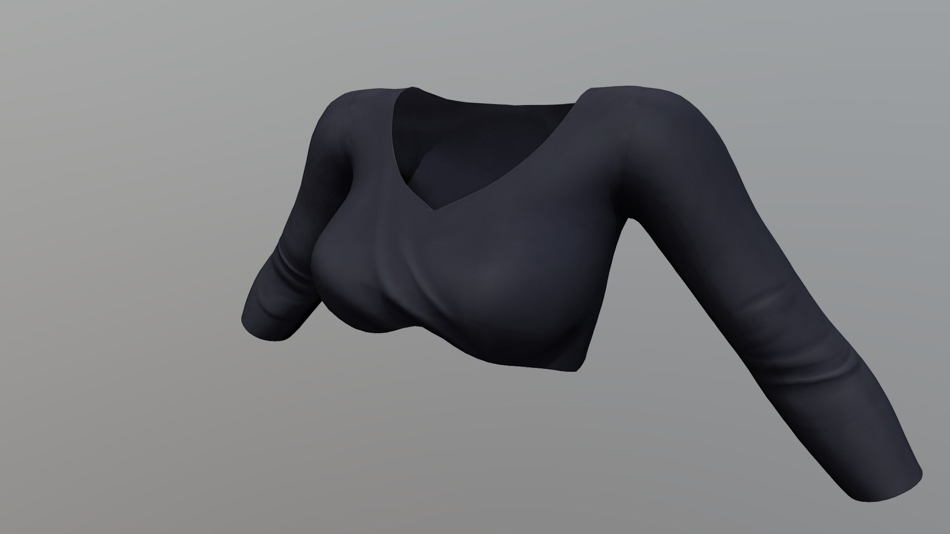Female Long Sleeves Crop Top Buy Royalty Free 3D model by 3dia