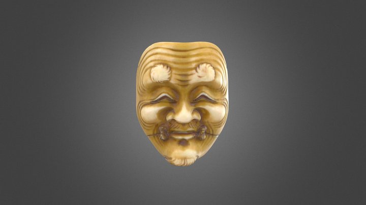 Netsuke in shape of Nō mask of Sankojo - J0195 3D Model