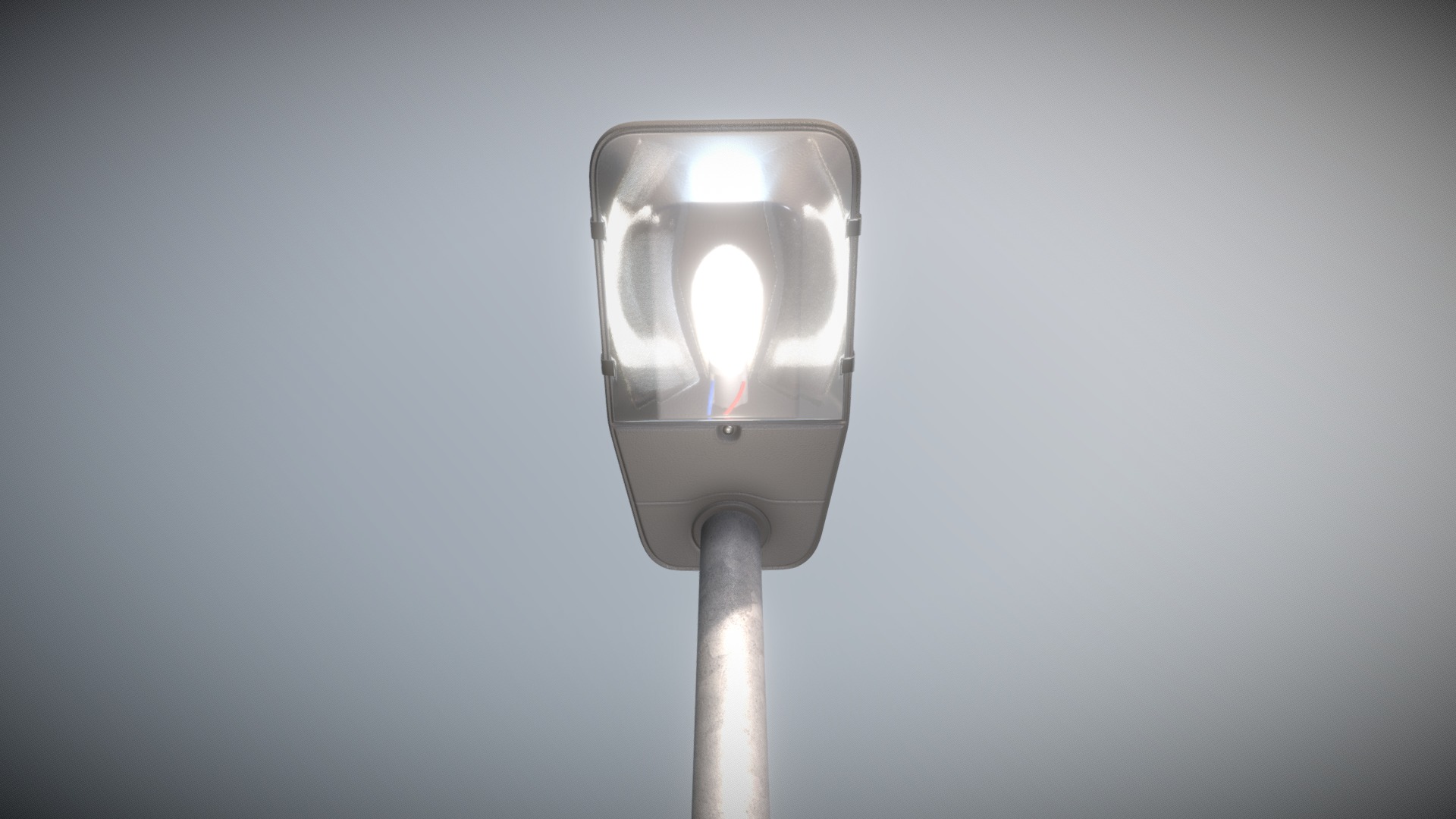 3D model Street Light (3) (High-Poly Version) - This is a 3D model of the Street Light (3) (High-Poly Version). The 3D model is about a light bulb on a pole.