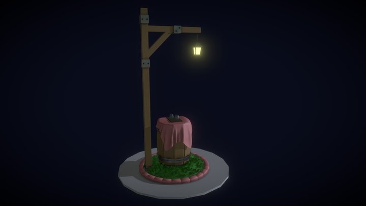Barrel under the lantern 3D Model