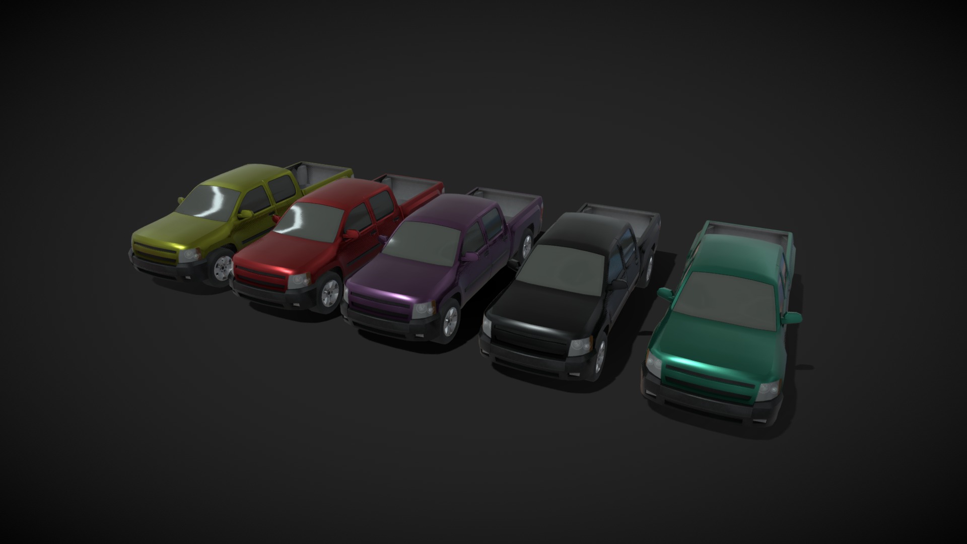 3D model Pickup Truck Car Generic Lowpoly 3D Model - This is a 3D model of the Pickup Truck Car Generic Lowpoly 3D Model. The 3D model is about a group of toy cars.