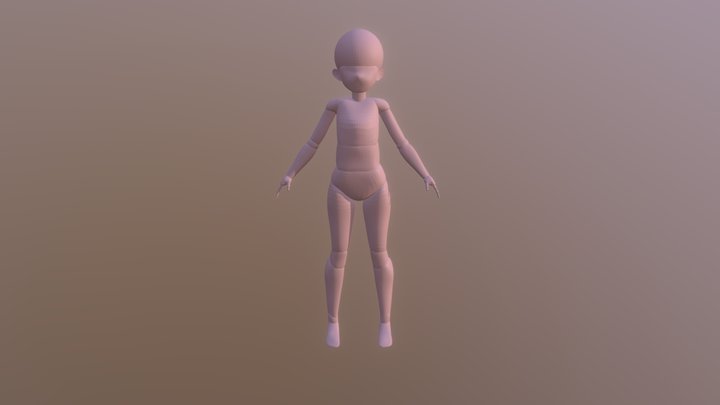 Character Anime: Blockout 3D Model