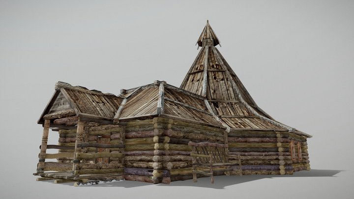 Medieval Hexagonal Roof House 3D Model