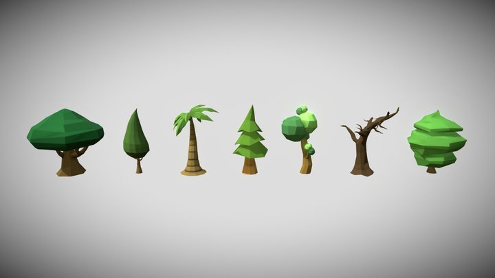 Low Poly Tree Pack 3D Model