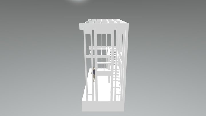 Cabin Light Frame Construction Section 3D Model