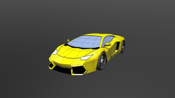 Lamborghini Anventador Low Poly 3D Model