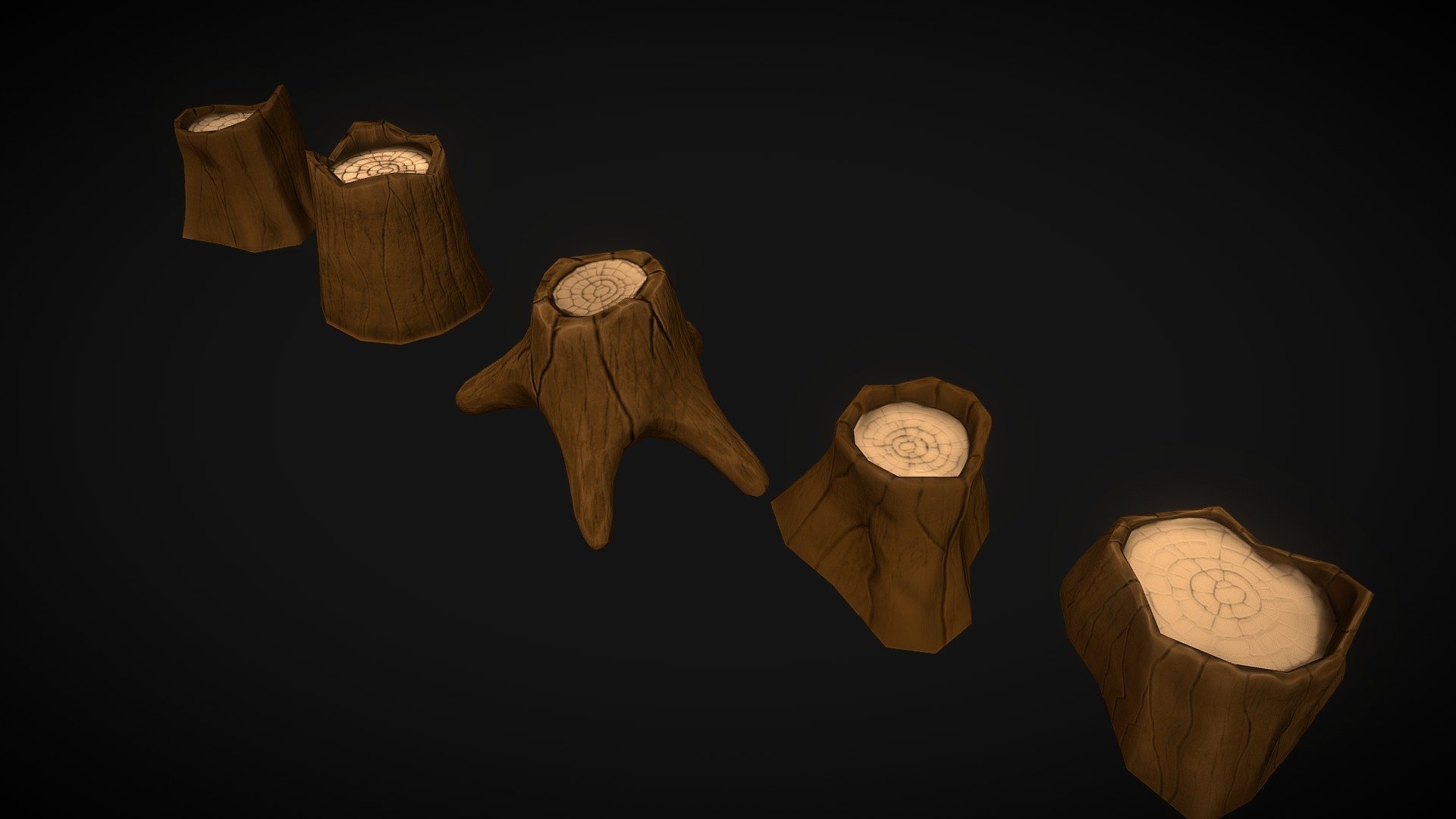 Stylized Tree Stumps Asset Pack