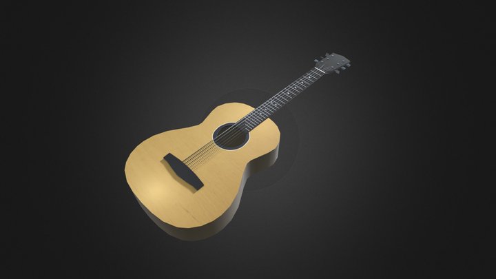 Lowpoly acoustic guitar 3D Model