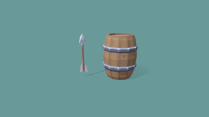 Barrel & Arrow 3D Model