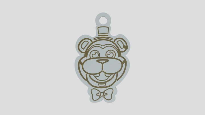 Glamrock Freddy Chain - FNAF SB Keychain 3D Model
