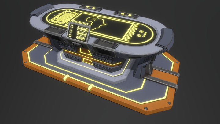 Sci Fi Computer Table 3D Model