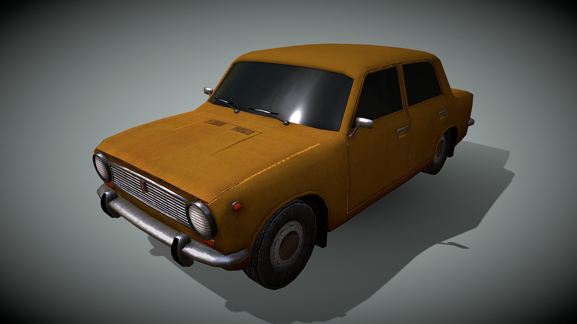 3D model VAZ 2101 - This is a 3D model of the VAZ 2101. The 3D model is about a small yellow car.