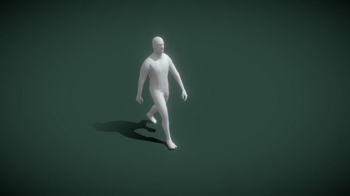 Male Body Base Mesh Animated and Rigged 1k Poly 3D Model