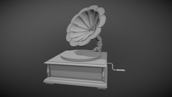 Antique Record Player 3D Model