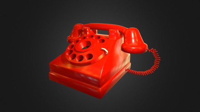 Retro dial phone 3D Model