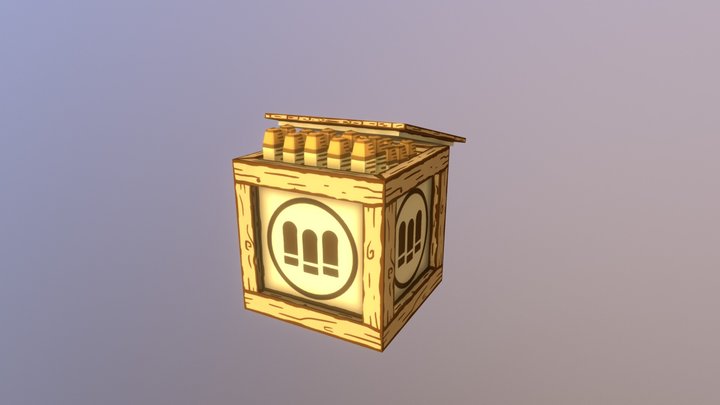 Low Poly - Hand Painted - Ammo Crate 3D Model