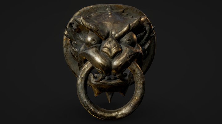 Antique Chinese Dragon Doorknob 3D Model
