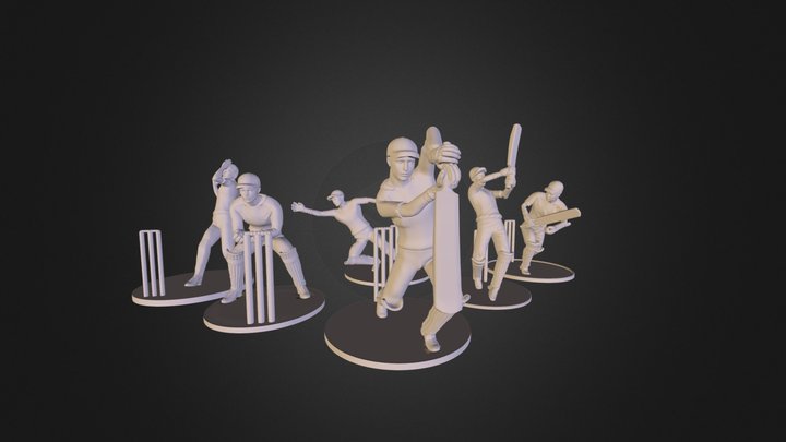 Cricket Miniatures Full Squad 3D Model