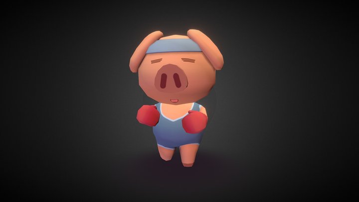 Pig Boxer 3D Model