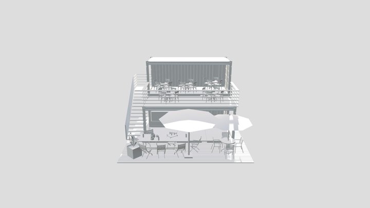 貨櫃屋商空 3D Model