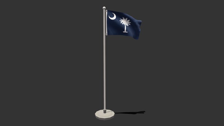 Seamless Animated South Carolina Flag 3D Model