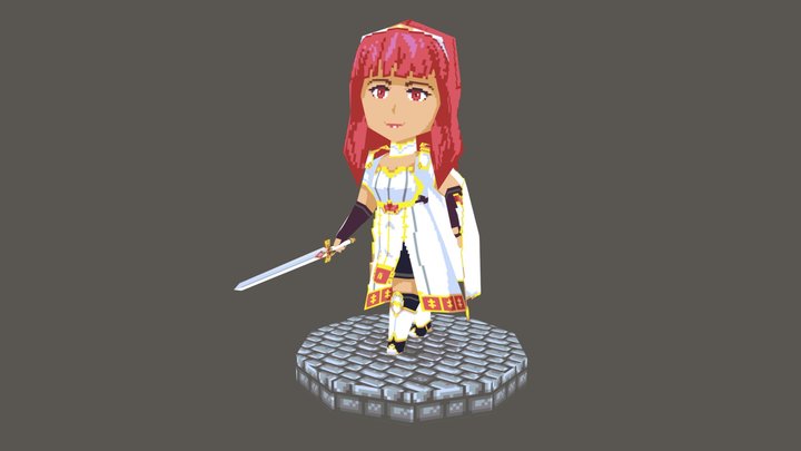 Celica - Lowpoly Pixelart 3D Model