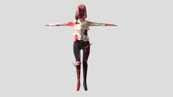 PSX zombie girl 3D Model